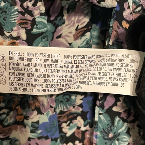 NWT Endless Rose Ruffle Pleated Floral Romper Long Sleeve Sash Belt Size M - Picture 9 of 10